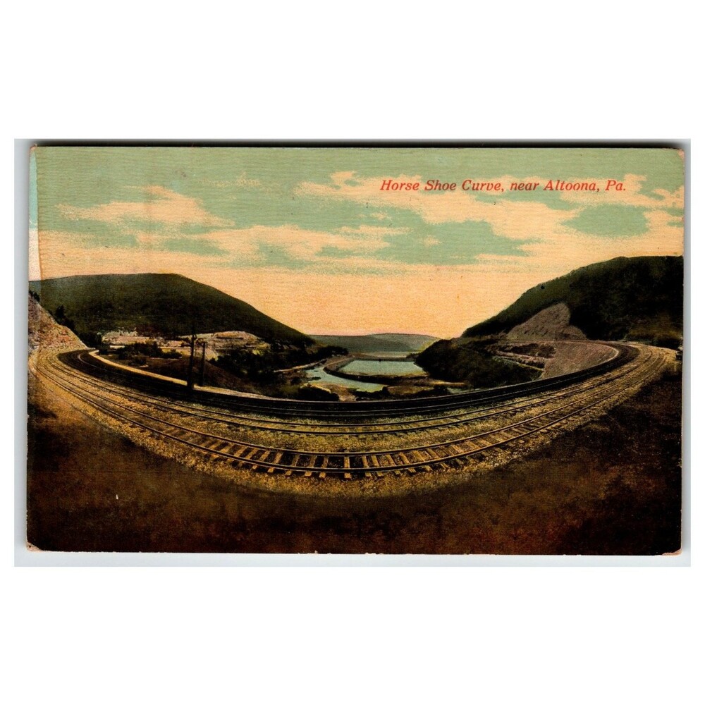 1911 Altoona PA Horse Shoe Curve Railroad Postcard F&H Levy Mfg. Co.